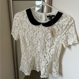 Forever 21 Lace Peplum Top